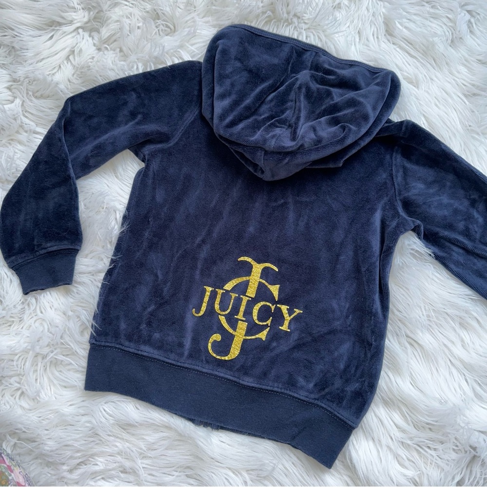Juicy Couture • Kids Velour Bling Glitter Track Hacket Hoodie - Picture 3 of 12